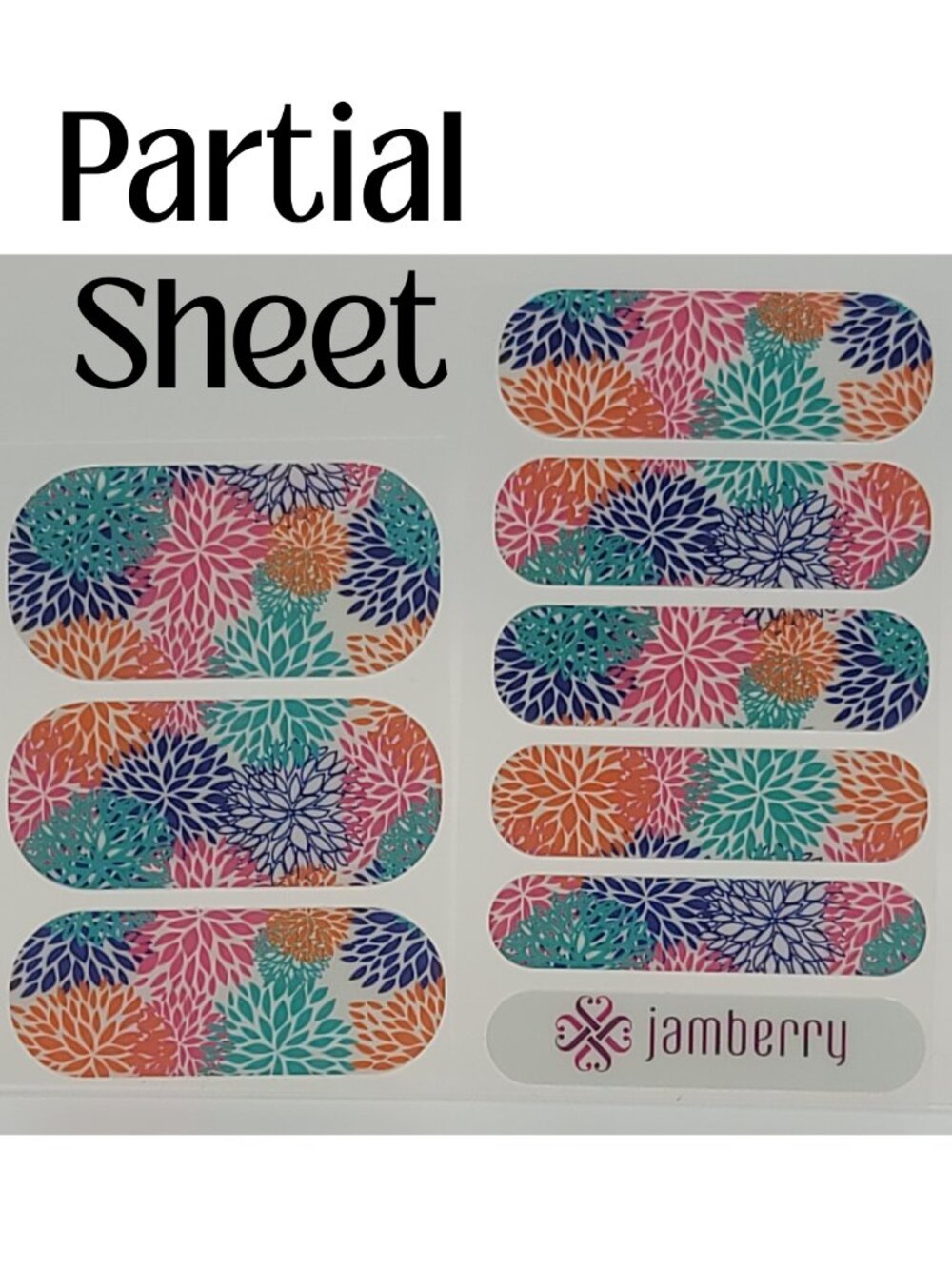 Jamberry Nail Wraps, Punchy Puff, Partial Sheet